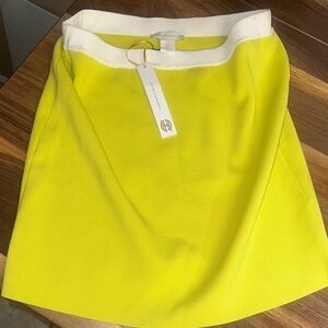 House of Harlow 1960 Bright Yellow Mini Skirt with White Trim